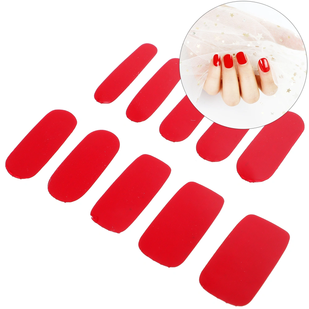 1 Sheet/20pcs Solid Color Nail Art Sticker Charming Nail Decal Decoration DIY Manicure Accessory for Women Girls (Red)