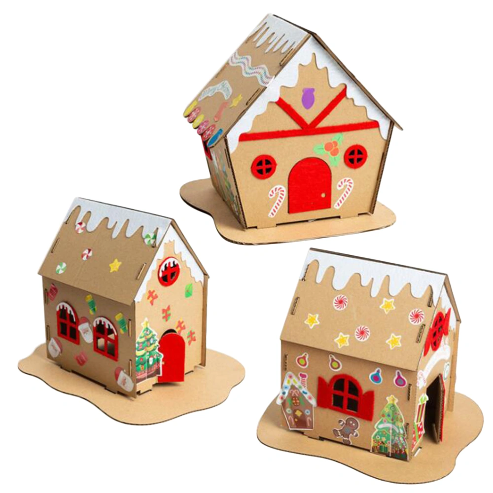 20x20x20cm Creaive Handmade DIY Material Kits Children Luminous Homemade Hut (Christmas Cookie House Type 1 Type 2 Type 3)