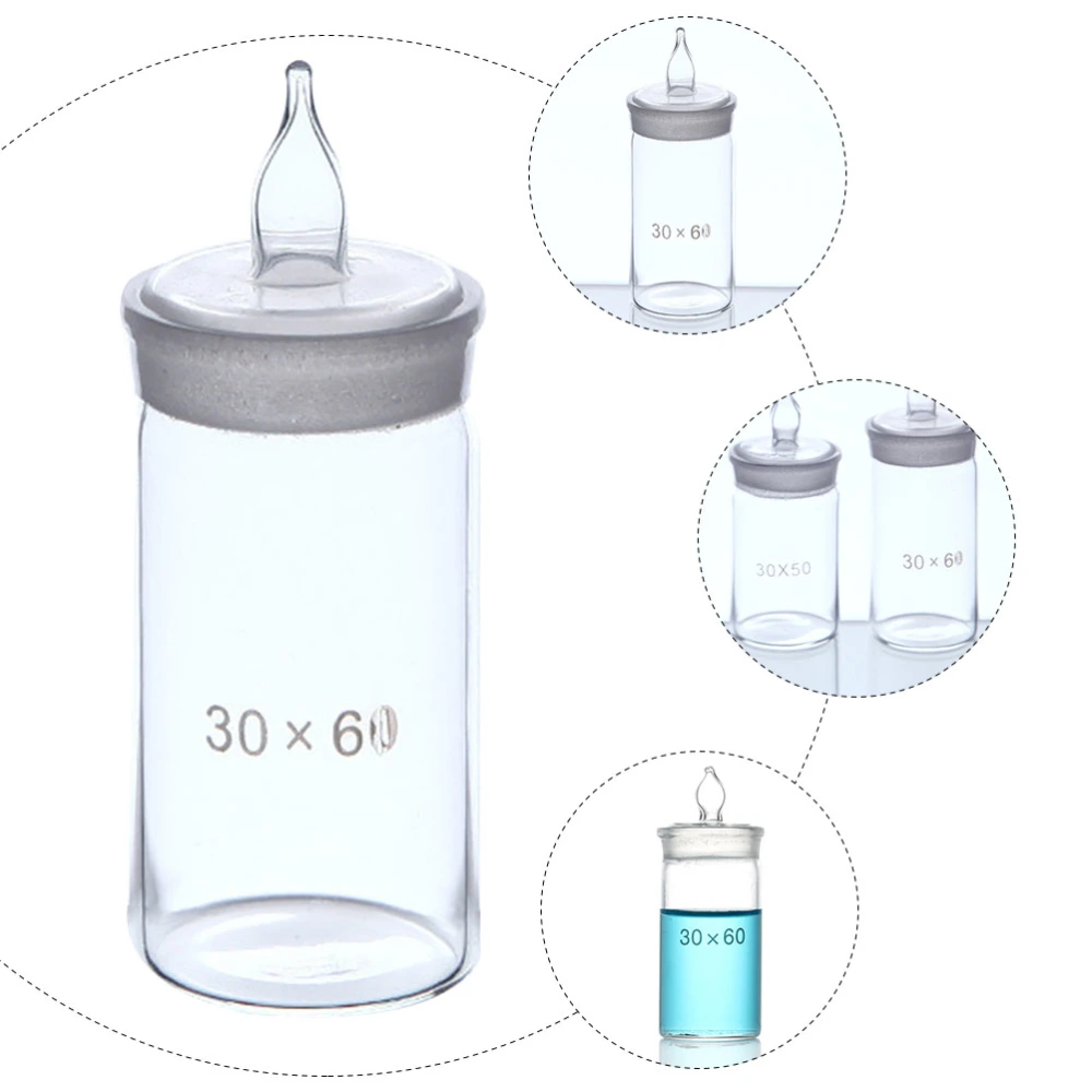 1pc Weighing Bottle High Shape Weighing Dish Glass Sample Bottle (transparent)