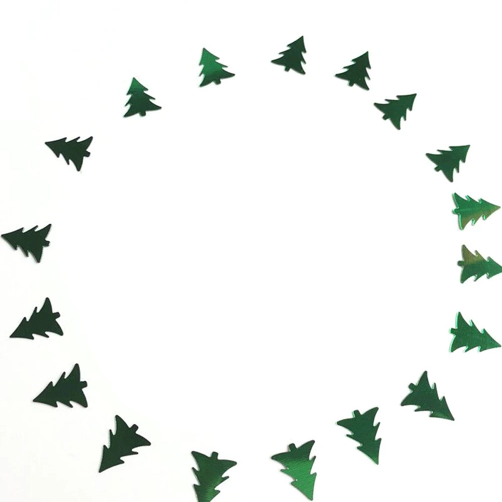 Christmas Tree Shaped Merry Christmas Table Confetti (Green)