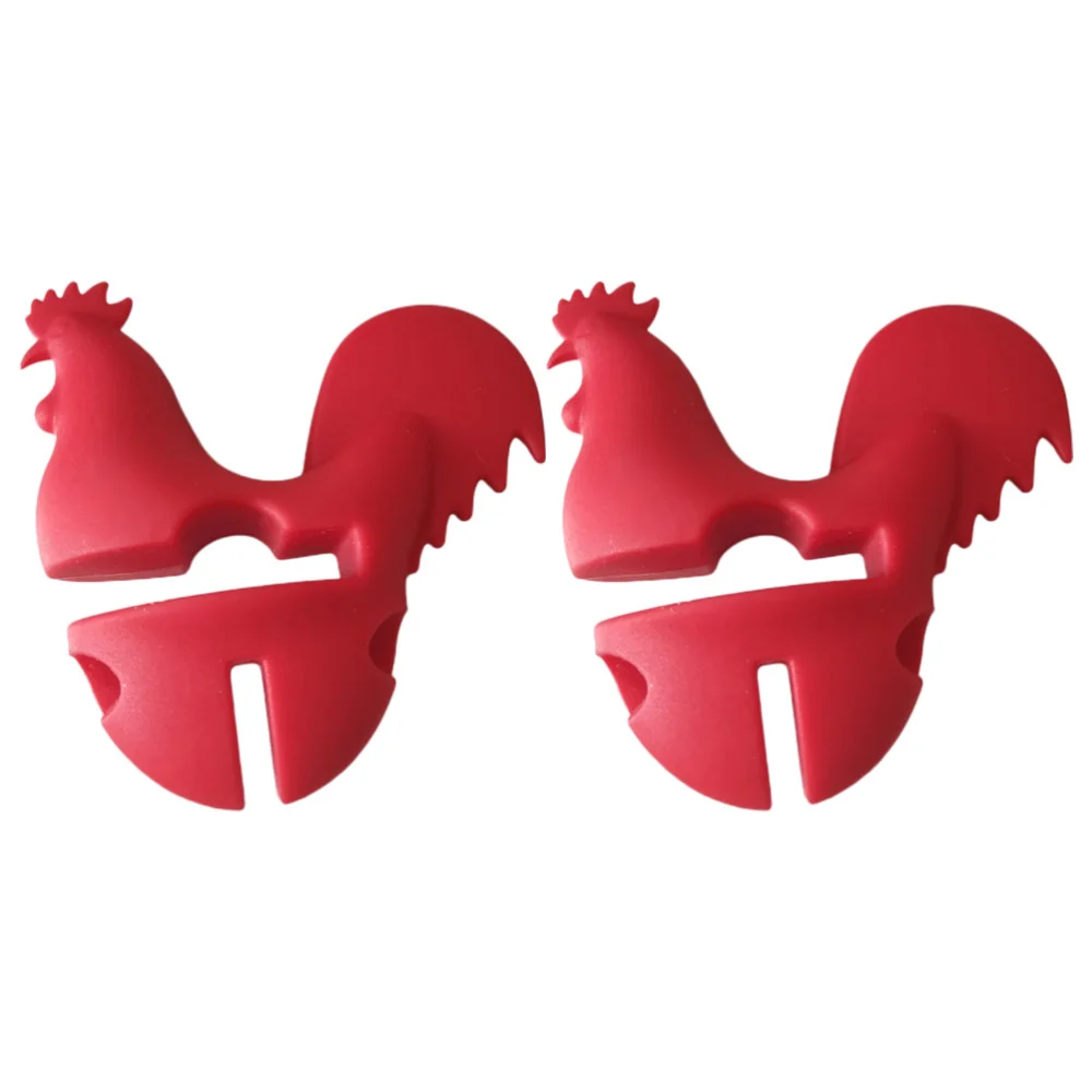 2pcs Pot Lid Lifts Silicone Rooster Spilling-proof Lid Lifter Spilling-proof Lifters