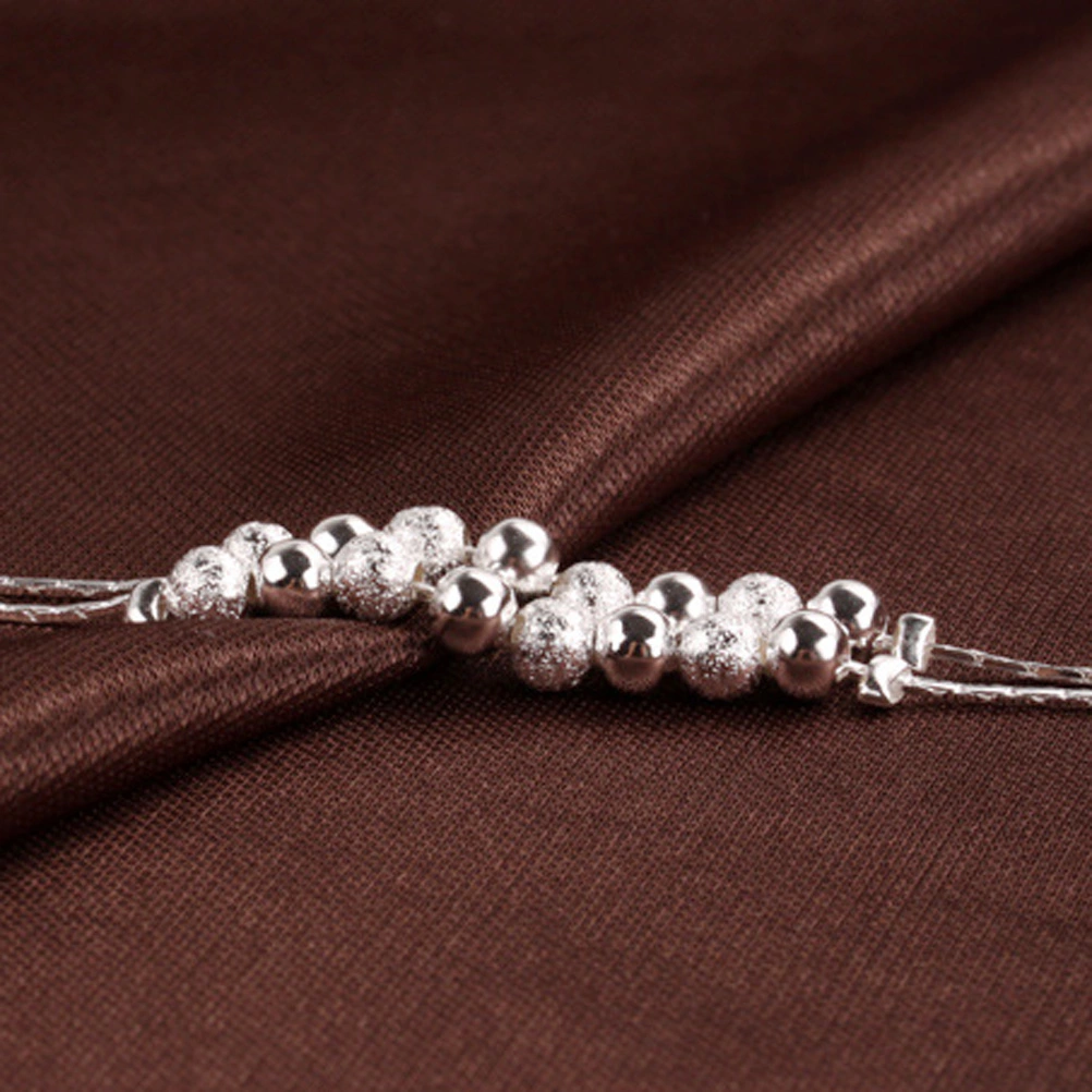 Vintage Silver Bead Chain Ankle Bracelet Anklet Foot Jewelry for Women Girls