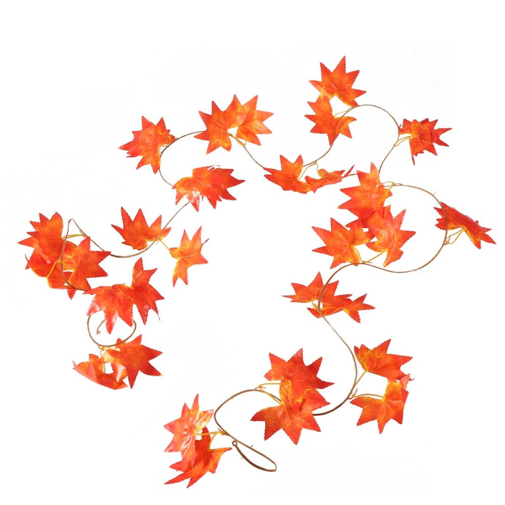 2pcs 2.4M Autumn Artificial Maple Leaf Garland Fall Decoration Ornament Hanging Plant Leaves Wedding Party Garlands Special Gift