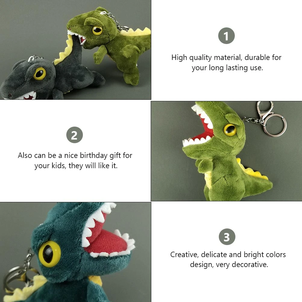 4PCS Plush Dinosaur Keychain Pendant Premium Durable Keychain Dinosaur