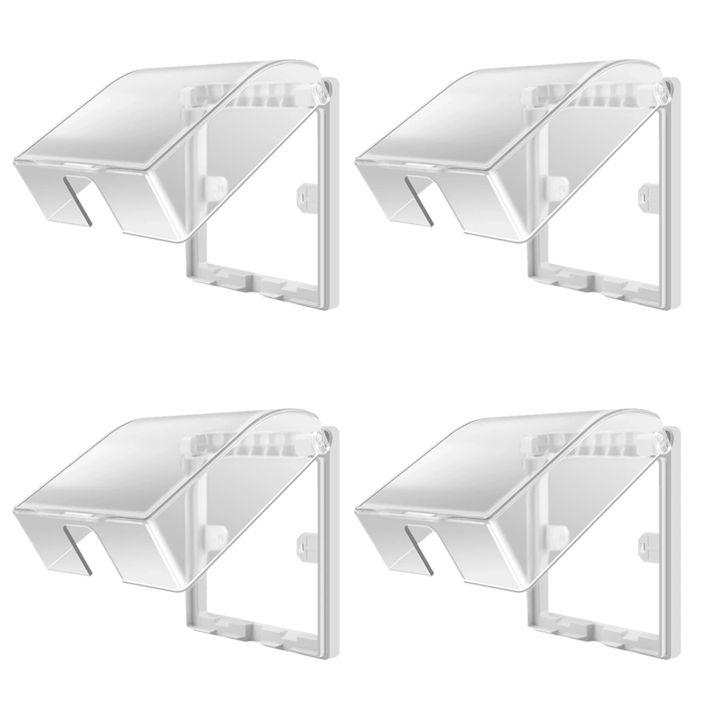 4Pcs Bathroom Socket Protective Cover Light Switch Waterproof Box (Transparent)