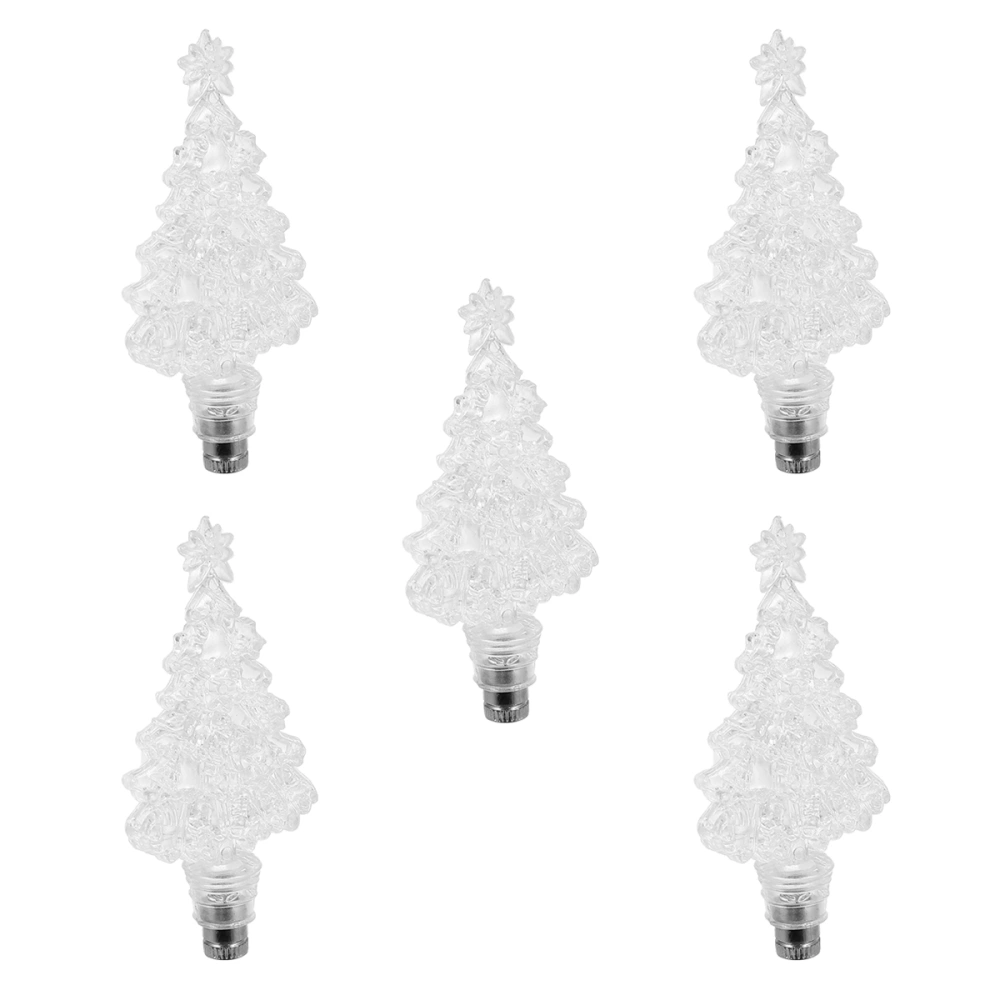 5pcs Creative Christmas Tree Shape LED Hanging Decorations Mini Shiny Pendants