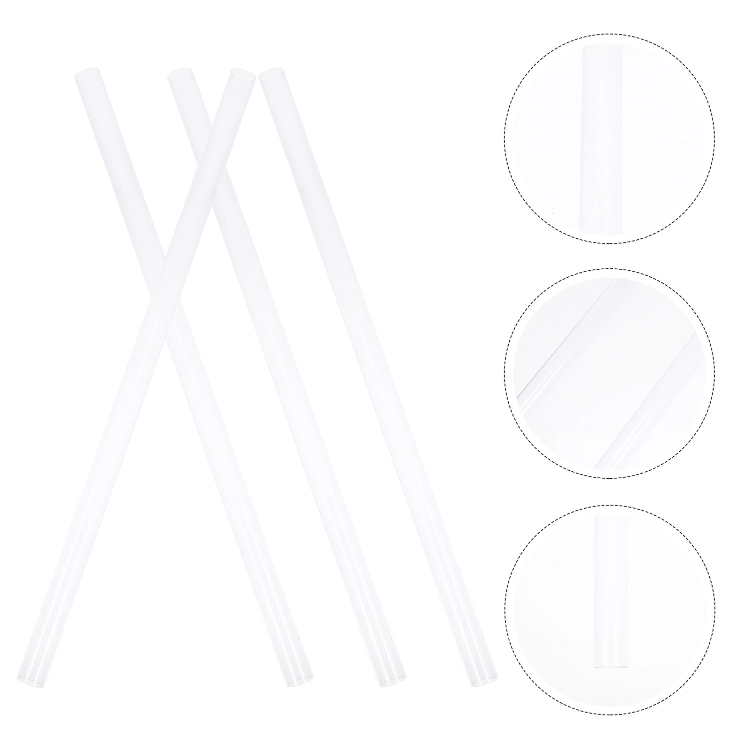 4pcs PVC Transparent Pipes Hard Water Pipes Round Tubing Transparent Tubes