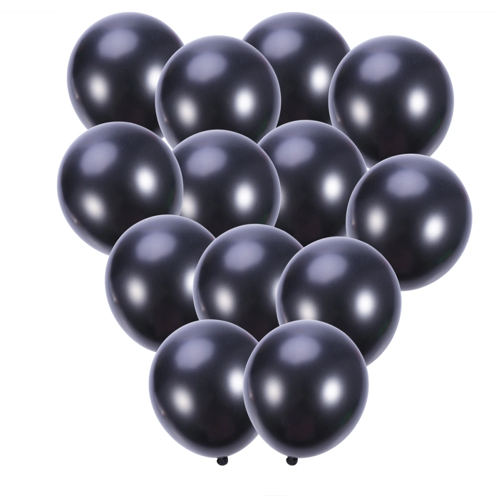 6 Set of Balloons with Flower Shape Balloon Clips and Ribbon for Wedding Event Decorations Birthday Party Supplies (Black And White)