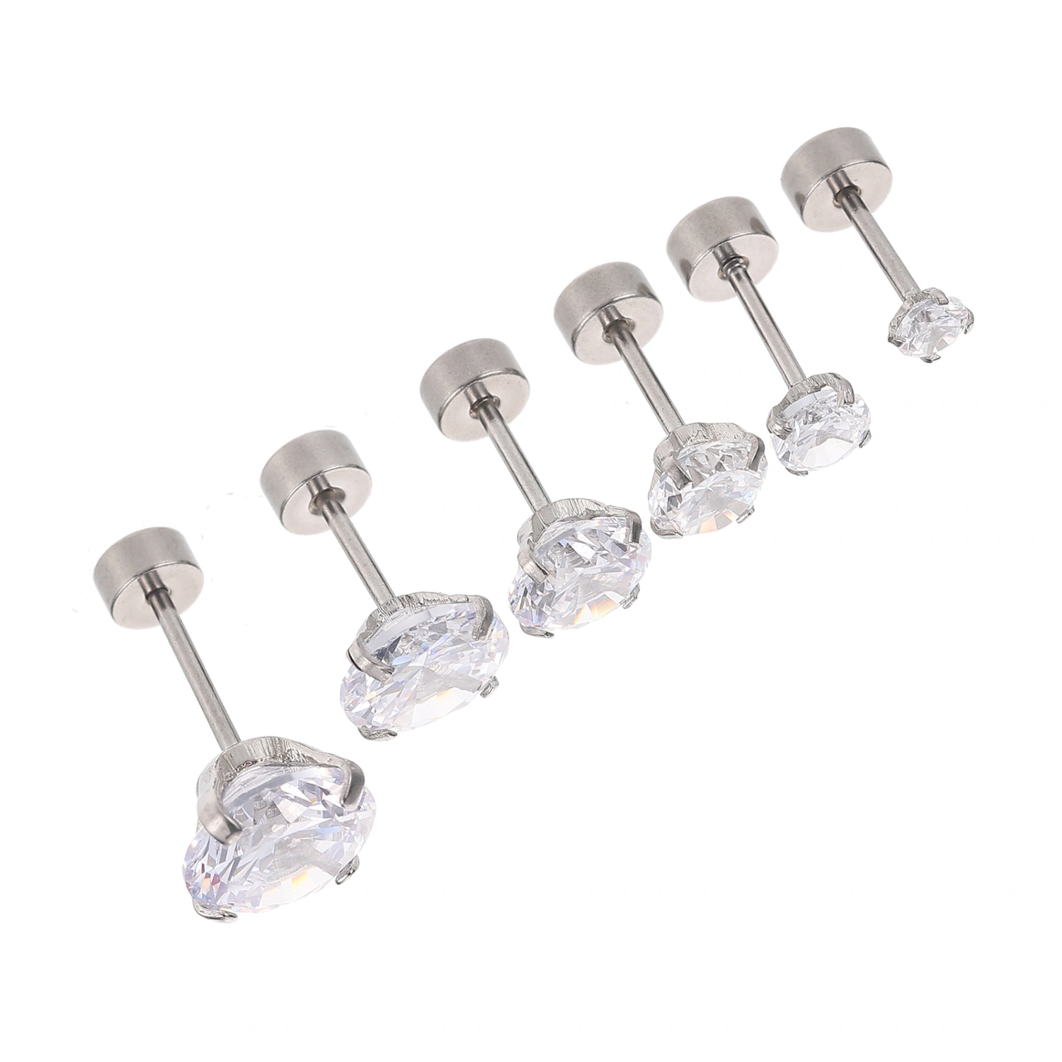 6pcs Stud Earrings for Men Cartilage Earring Studs Stainless Steel Ear Studs