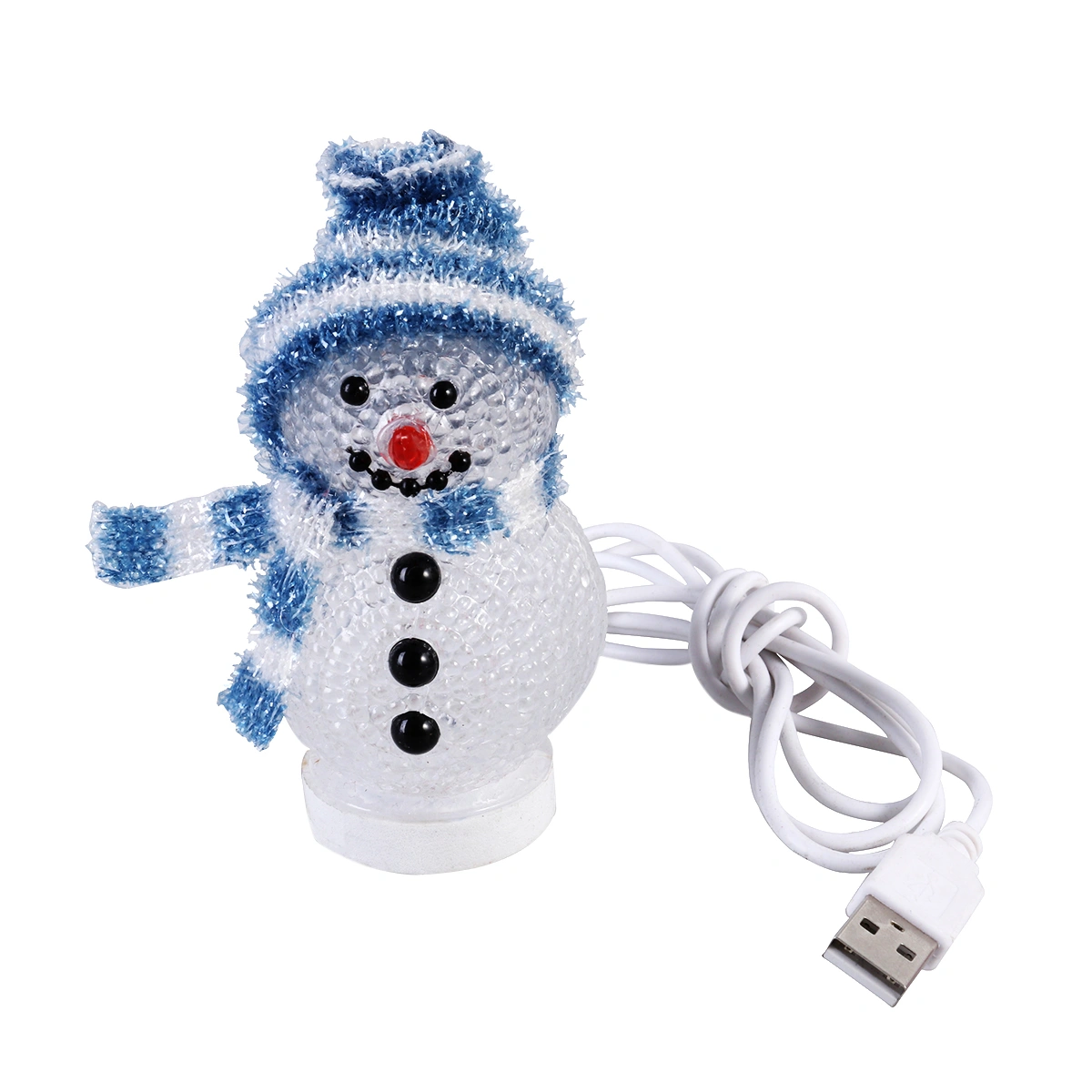 2pcs Christmas LED Light Desktop Snowman Lamp Bedside Decorative Light Home Decor Lamp for Living Room Bedroom (Blue and White Hat)