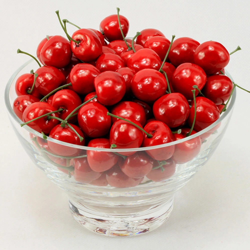 30pcs Simulation Fruit Cherry Cherries Augment Props Mulberry Restaurant Decor Mini Shooting Props Decorations Hanging Ornaments Photography Props (Red)