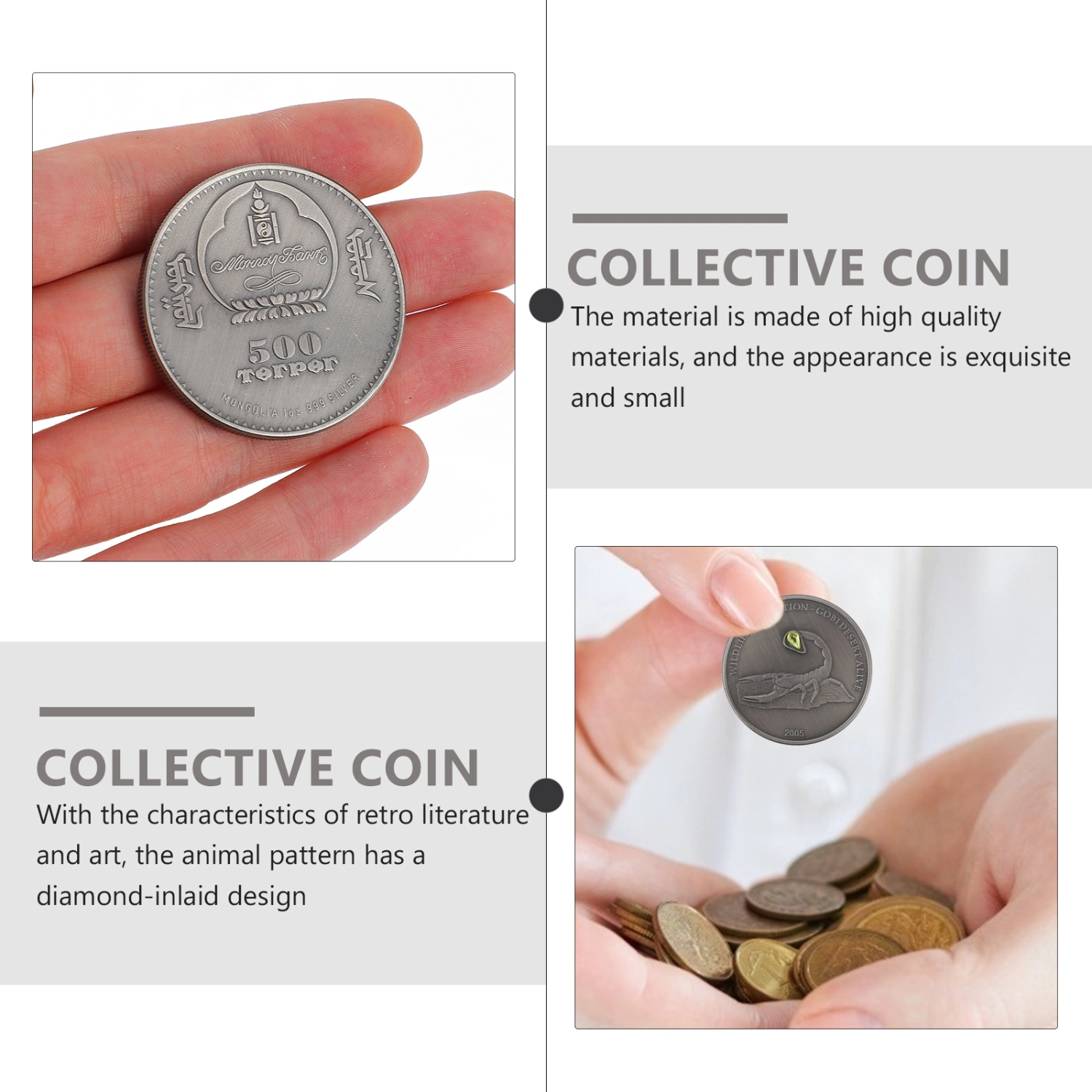 Iron Commemorative Coin Collection Animal Pattern Souvenir Home Decoration