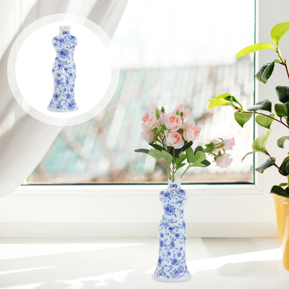 Cheongsam Vase Ceramic Vase Flower Arrangement Container Home Decoration