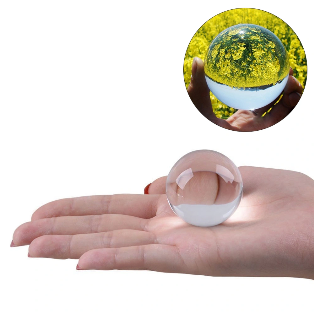 4cm Crystal Ball Photography Prop Meditation Ball Juggling Glass Sphere Display (Transparent white)