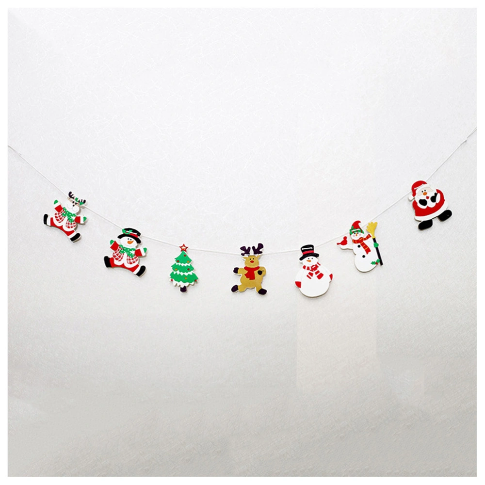 Christmas Banner Wooden Bunting Garland Indoor Outdoor Party Holiday Hanging Decoration