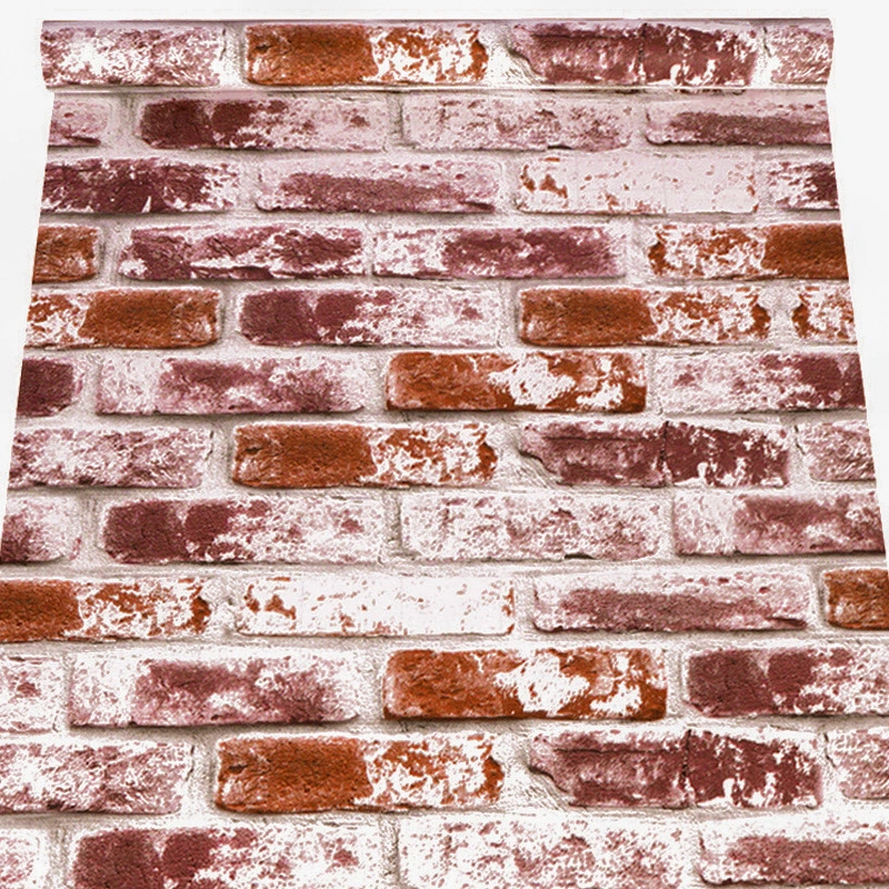 1 Roll Brick Wall Stickers Vintage Wall Decals Self-Adhesive Wall Tiles Peel and Stick Wallpaper