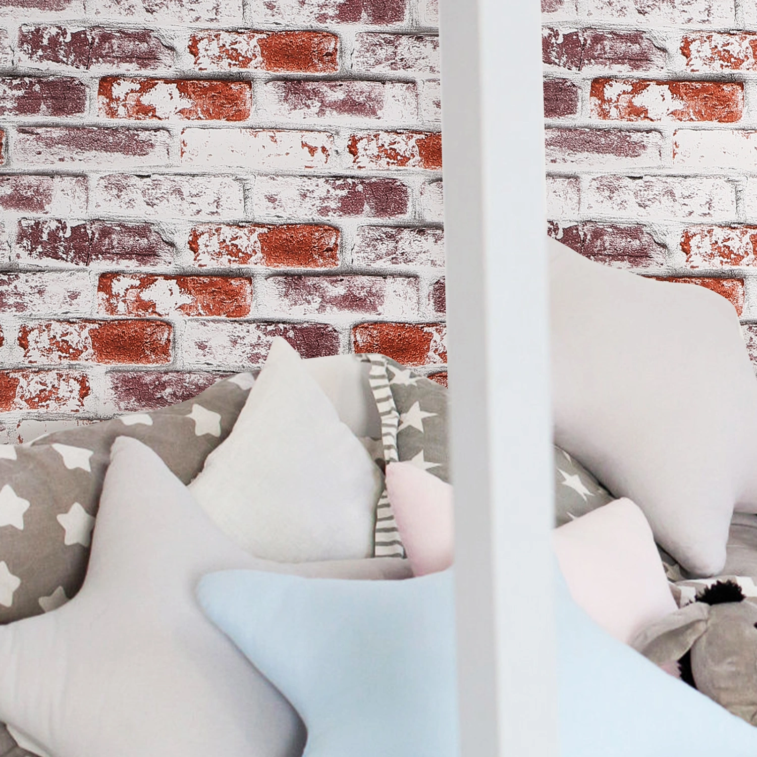 1 Roll Brick Wall Stickers Vintage Wall Decals Self-Adhesive Wall Tiles Peel and Stick Wallpaper