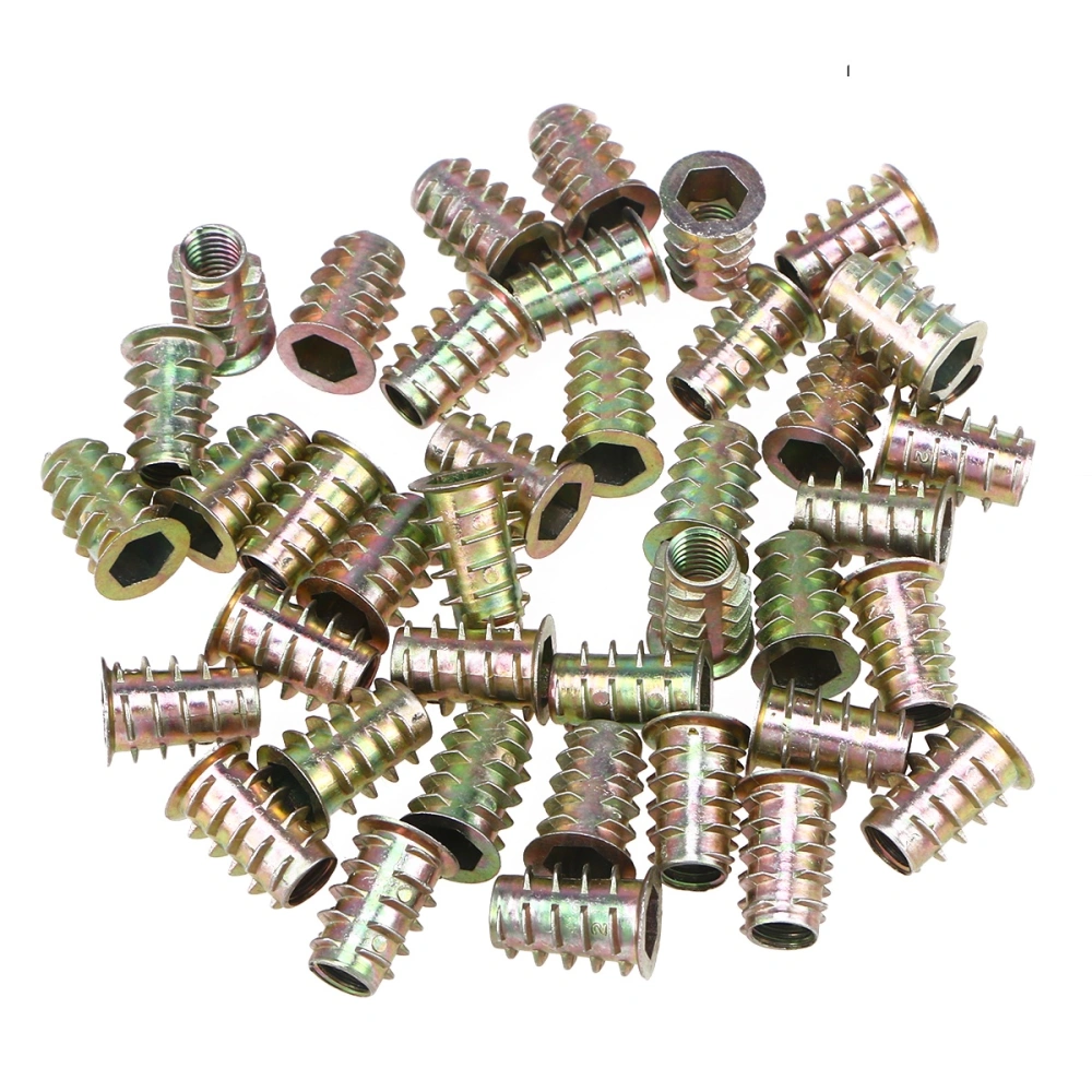 40 PCS Zinc Alloy Furniture Nuts Hex Socket Nut Connector Fasteners - M8x20