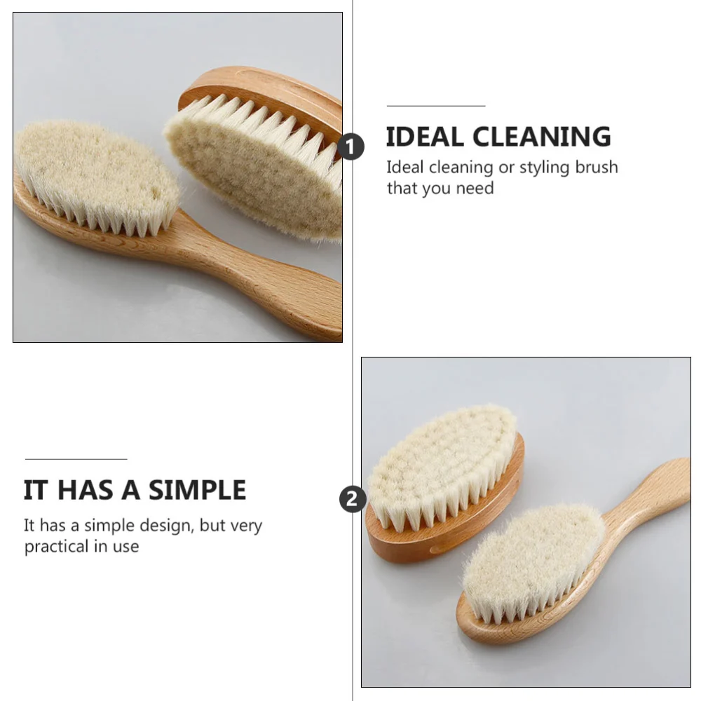 2pcs Wool Brush Bath Shower Brush Comb Hair Cleaning Brush Hairdressing Brush