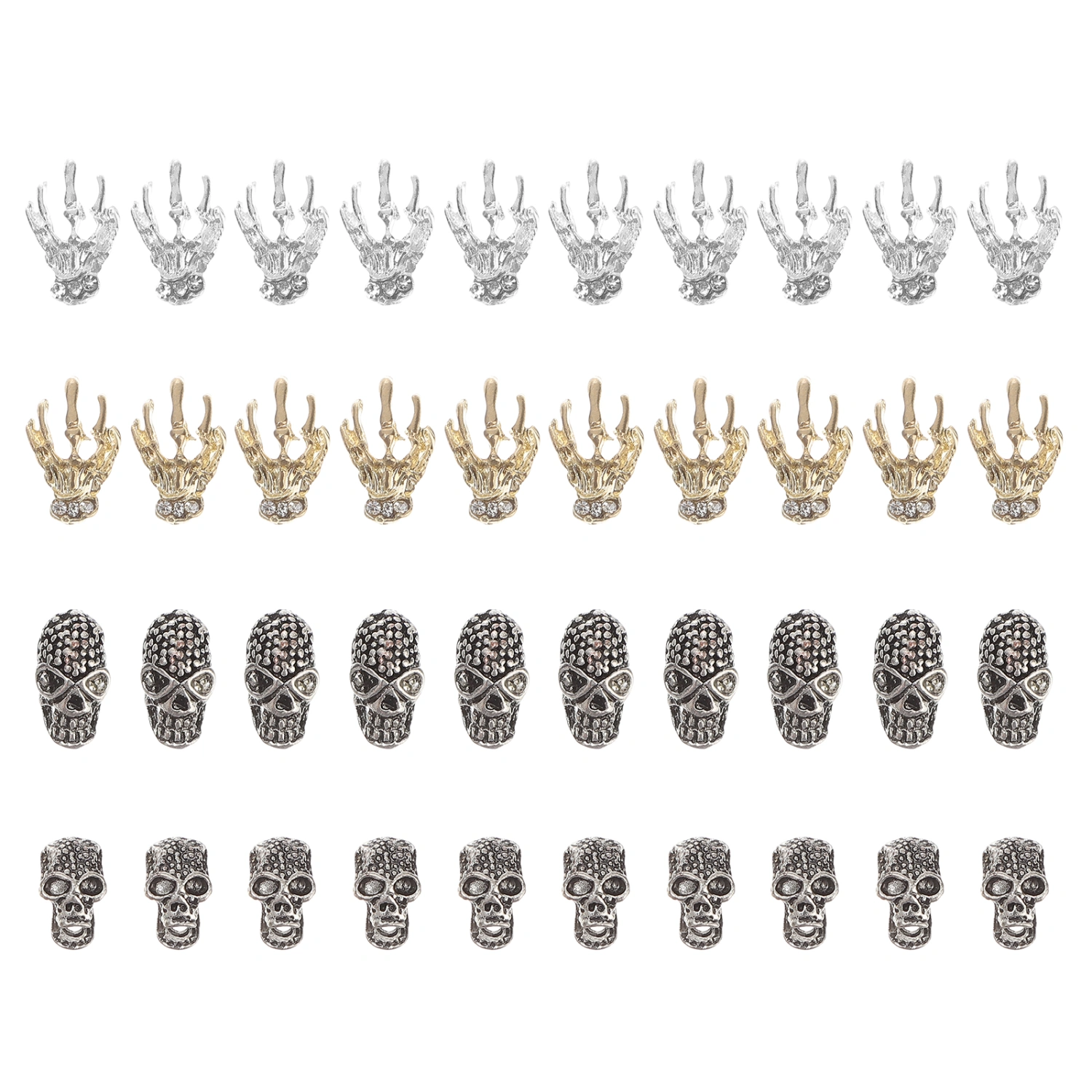 40pcs Halloween 3D Nail Art Charms Skull DIY Nail Art Charms  Halloween Nails Decoration