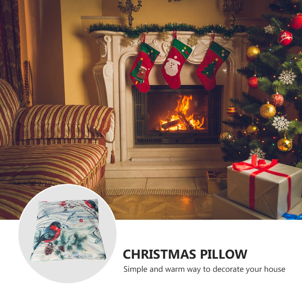 1PC Christmas Throw Pillow Cover Flax Back Cushion Cover Without Pillow Core