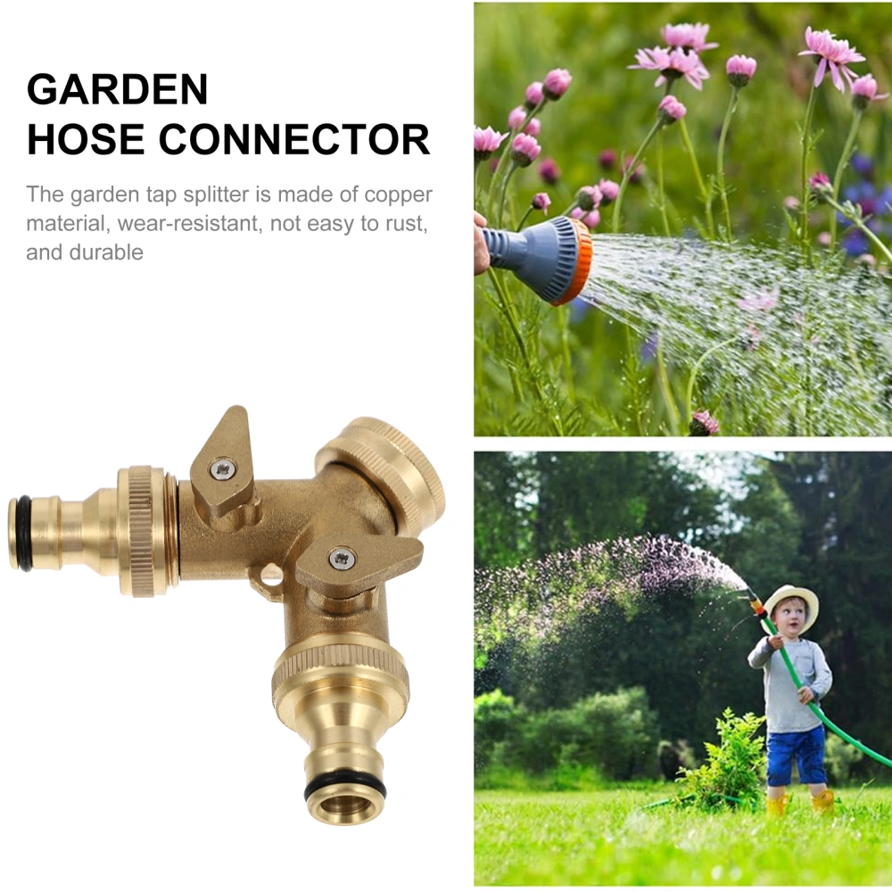 Y-shaped Garden Tap Connector Adapter Garden Supplies with 2 Hose Connector