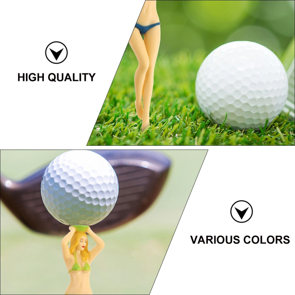 5pcs Sexy Bikini Woman Golfs Tees Plastic Golfs Training Tees Golfs Ball Holder