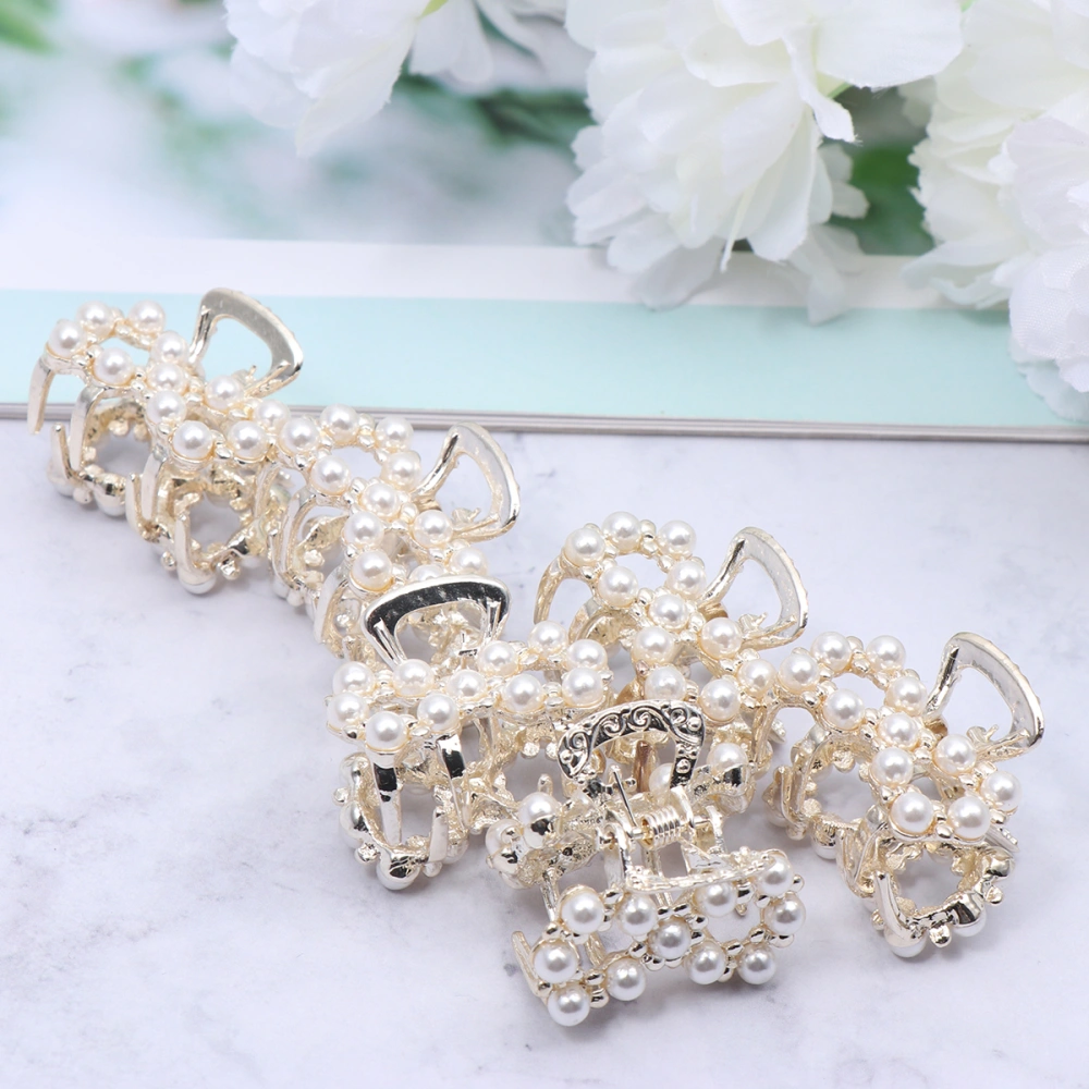 12pcs Pearl Hair Clips Simple Hair Pin Claw Clip Pretty Hair Accessories for Women Girls Ladies Brides