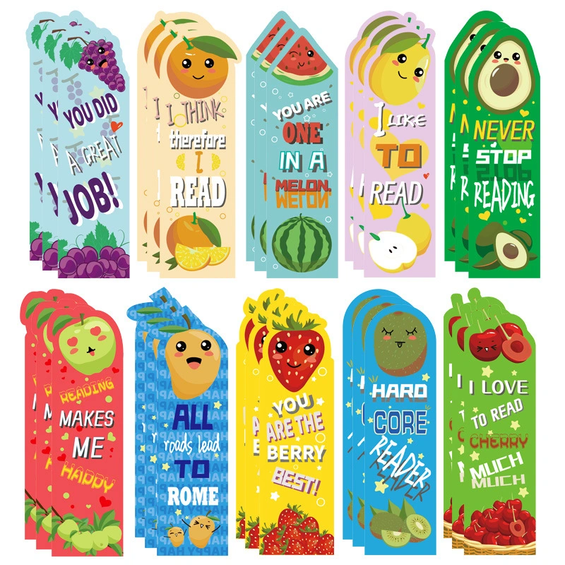 30Pcs Cartoon Fruits Book Markers Note Classify Bookmarks Fragrant Bookmarks Adorable Bookmarks