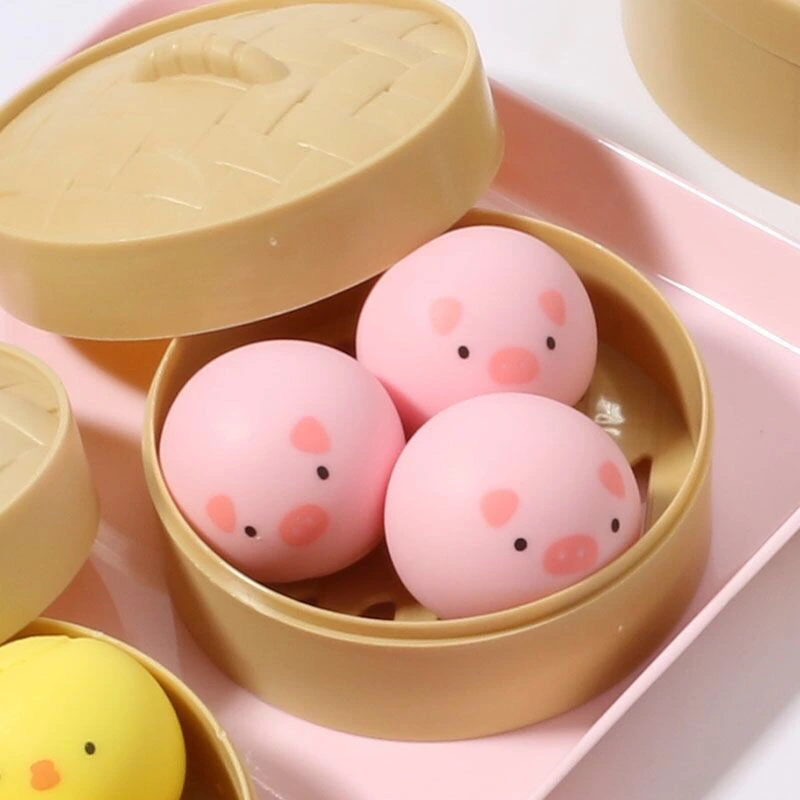 1 Set of Food Squeeze Toys Stress Relaxing Ball Steamed Bun Modeling Fidget Toys Food Sensory Toys