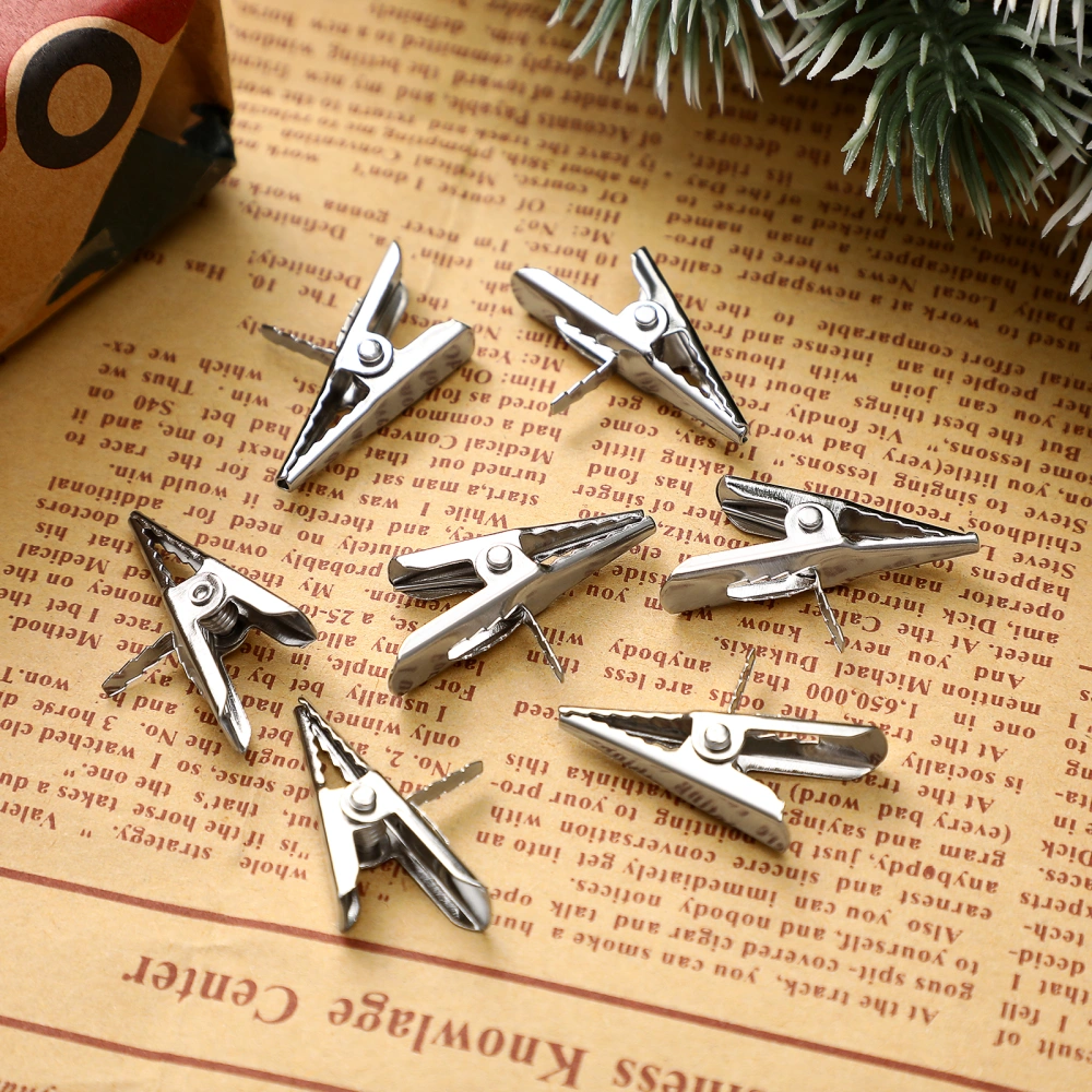 50 Pcs Christmas Tree Ornament Clips Multifunctional Iron Alligator Clamps for DIY Crafts Picture Photo Memo Holders