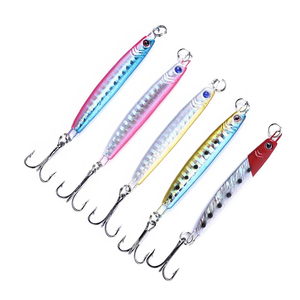 5pcs Sea Fishing Simulation Fishing Grab Fishing Lures Iron Plate Lead Fish Baits for Fishing