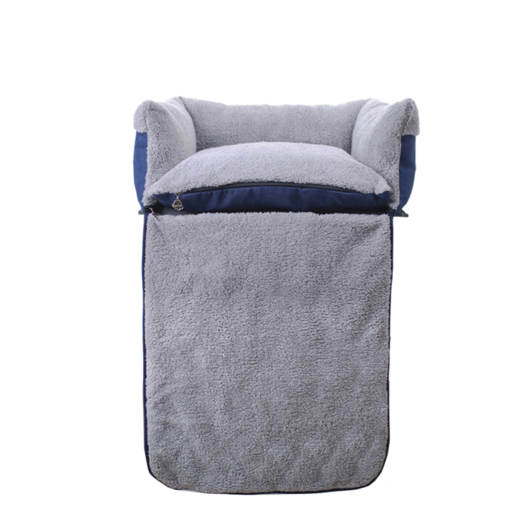 Multifunctional Clamshell Dog Sofa Bed Small Medium Dog Kennel Blanket Keep Warm Cat Dog House Mat Pet Products(Blue,L)