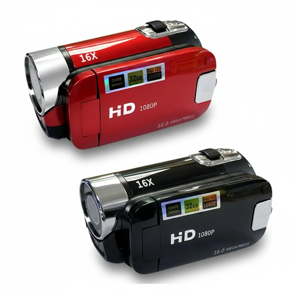1080P LED Light High Definition Shooting Video Record Portable Camcorder Professional Digital Camera (Red)