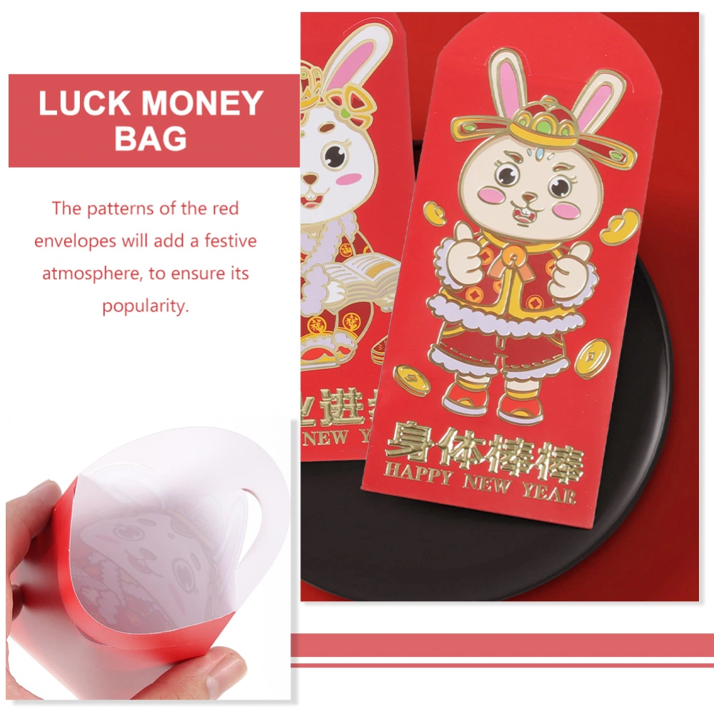 60pcs Zodiac Rabbit Red Envelopes 2023 Red Packets Chinese New Year Money Pockets Mixed Style