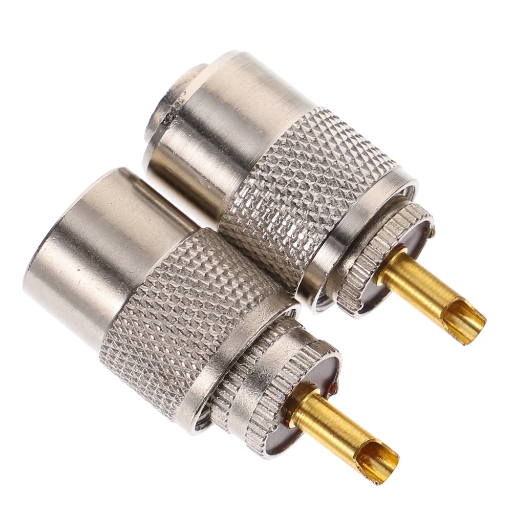 2 Sets Solder Coax Connector High Frequency UHF Male Solder Connector Plug