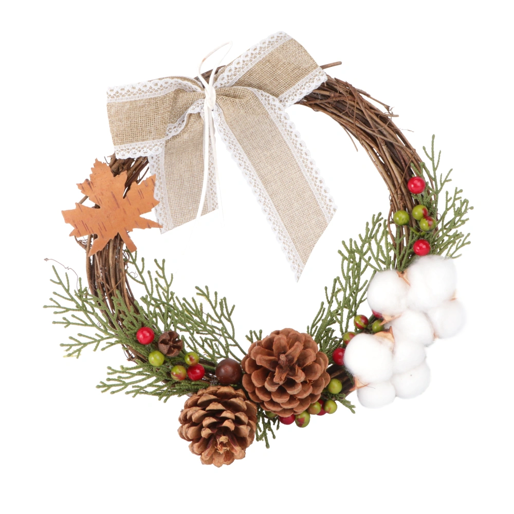 1Pc Christmas Wreath Hanging Garland Decoration Party Bowknot Wreath Prop