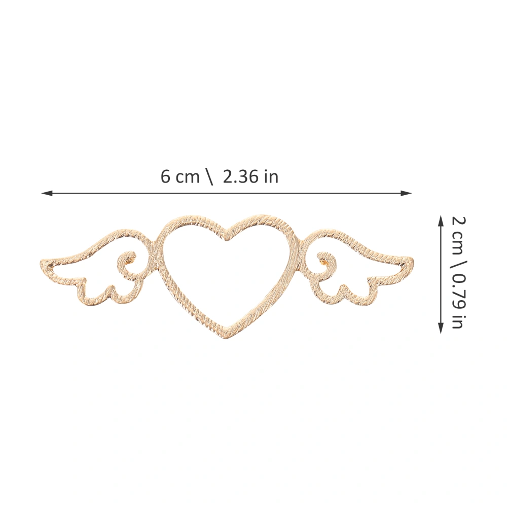 5 Pcs Creative Heart Wing Shape Hairpin Charms DIY Crafts Making Accessories