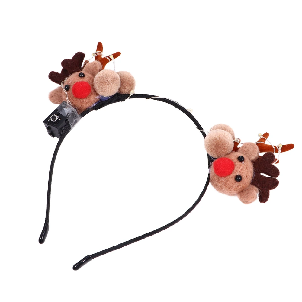 3Pcs Christmas Luminous Elk Hair Adorable Make Up Ball Hair Accessories