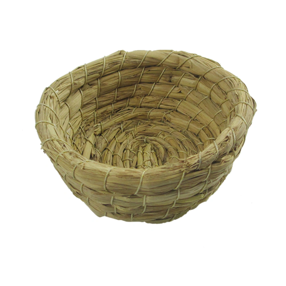 Handmade Craft Straw Nest Weave Artificial Bird Nest For Parrot Macaw African Greys Budgies