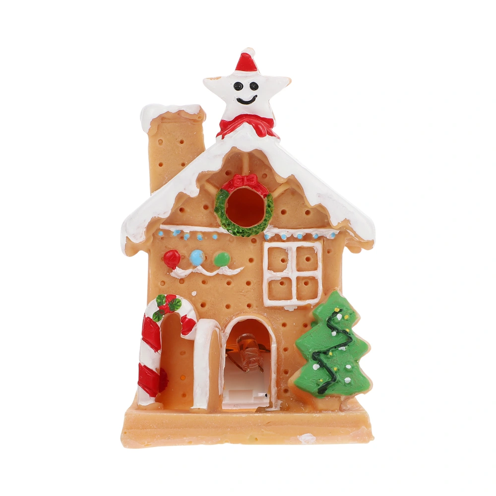 1pc Micro Landscape Christmas House Resin Lighting Small Villas Adornment