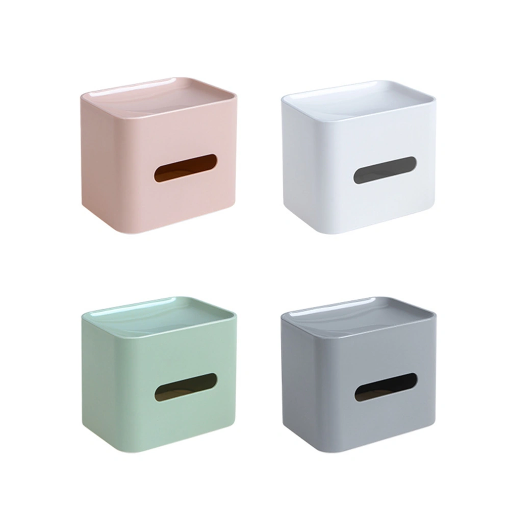 Modern Tissue Box Simple Style Napkin Storage Container Cubic Paper Towel Organizer for Home Bar Office (Pink)