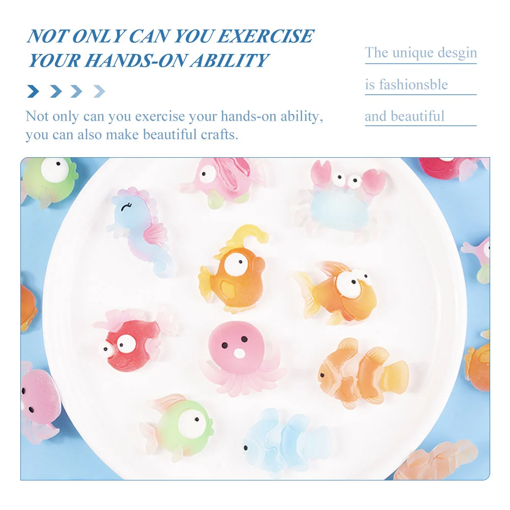 50Pcs Decorative Ocean Animals Adorable Phone Case Charms Multi-function Flatback Charms (Mixed Style)
