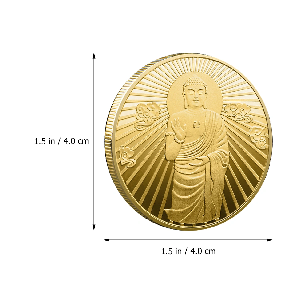 2 Pcs Buddhism Style Commemorative Coins Religious Buddha Embossed Souvenir Coins