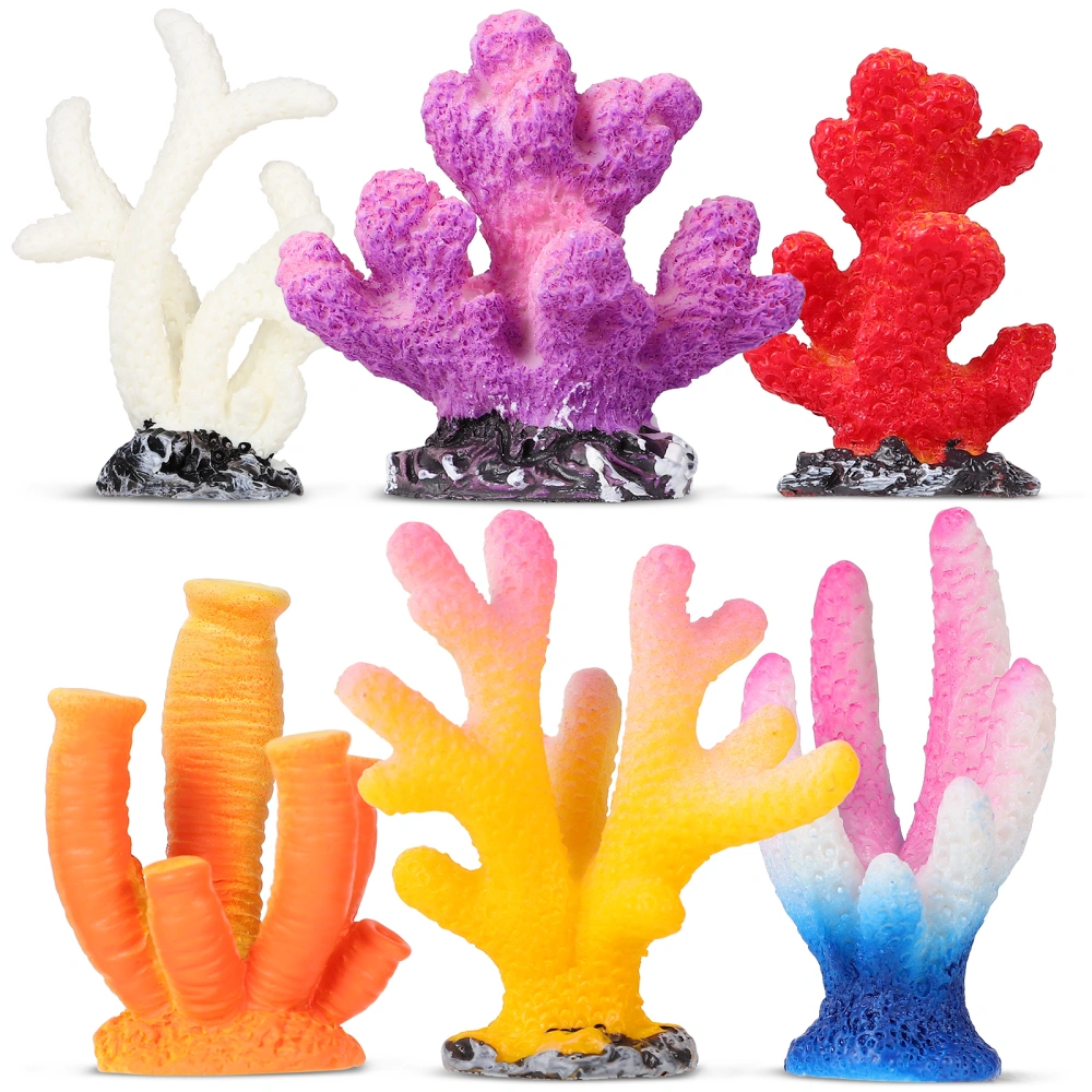 6pcs Artificial Aquarium Coral Fish Tank Accessories Aquarium Landscape Coral Ornaments