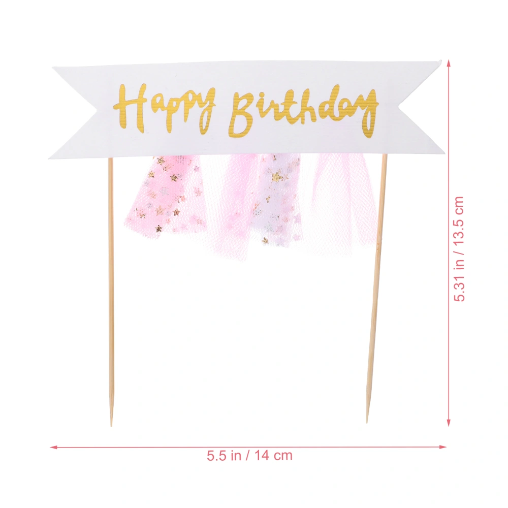 10pcs Happy Birthday Banner Cake Decoration Cupcake Topper Birthday Cake Inserts