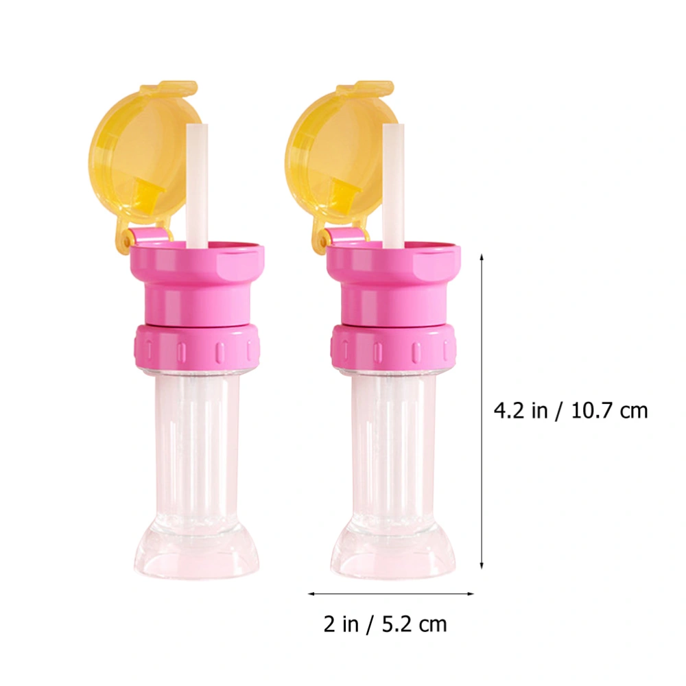 2pcs Baby Bottle Cover Spill Proof Juice Soda Caps Water Bottle Straw Lid