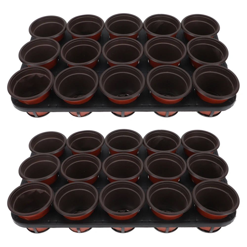 2 sets of Plant Germination Plastic Trays Plant Growing Pots Nursery Sowing Trays