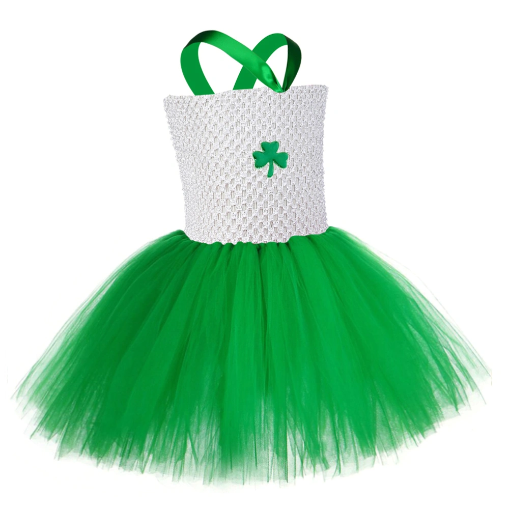 St. Patrick's Day Skirt Party Gauze Skirt Beautiful Tutu Skirt Girls Party Costume (Size S, 80-90, with Inner)