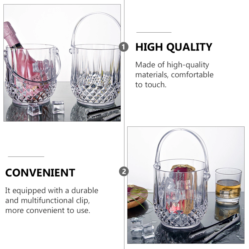 1 Set  Clear Plastic Ice Bucket Wine or Champagne Bottles Ice Cooler Bar Decor